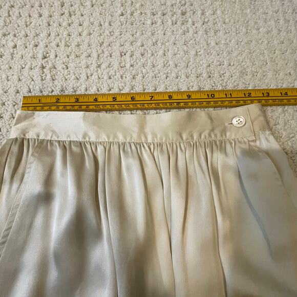 Vintage 80s Calvin Klein Classifications 100% Silk Off-White Ivory Cream Skirt S - Picture 6 of 8